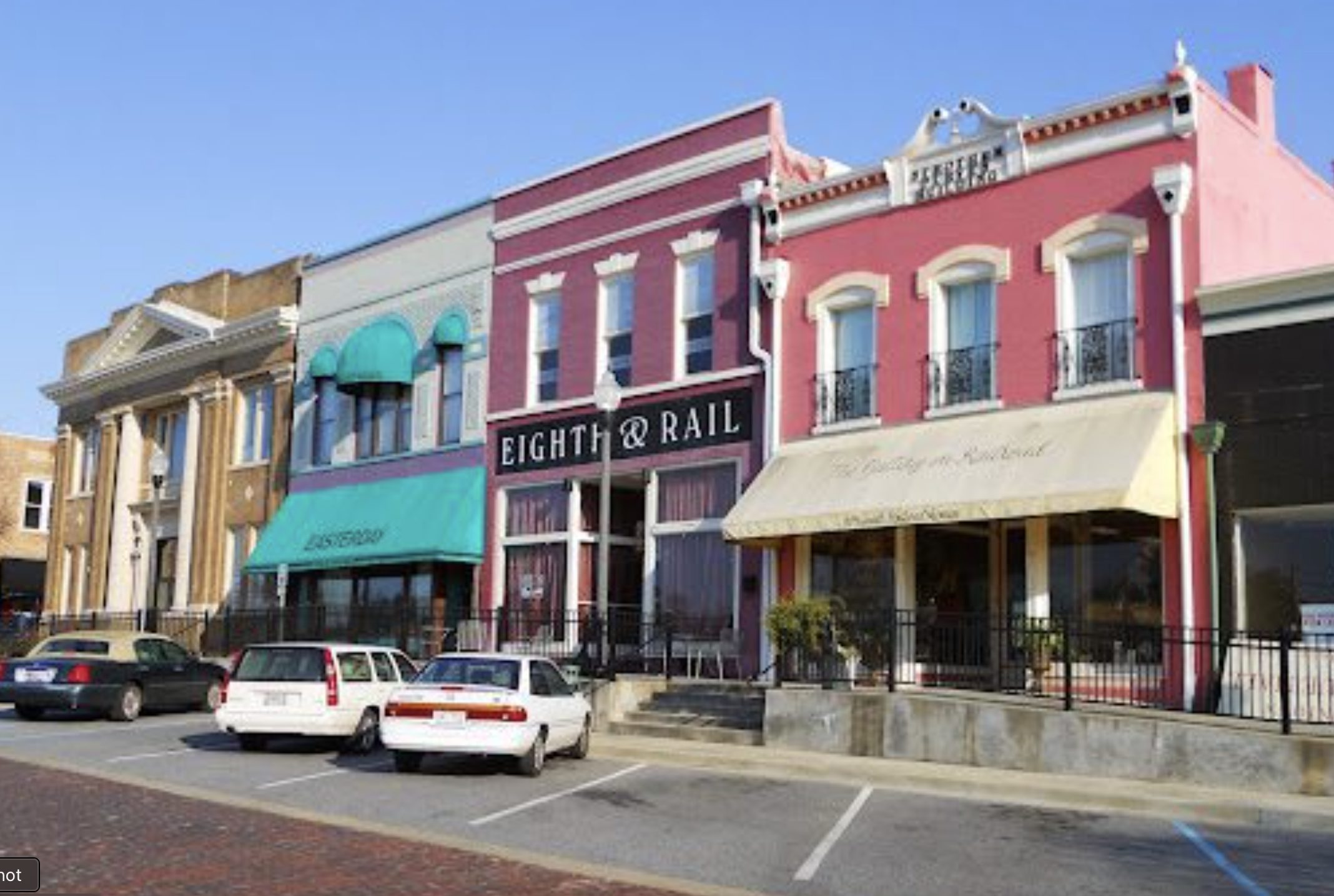 Store fronts in downtown opelika show charm and character