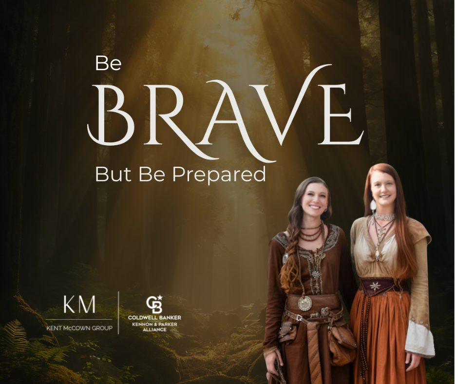 Two real estate professionals in Brave themed forest image representing courage when considering For Sale By Owner in Auburn and Opelika